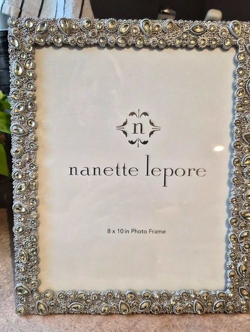 Nanette Lepore Silver Jeweled Beaded Photo Frame